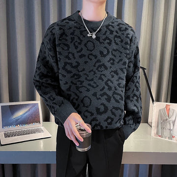 Autumn Winter Mens Letter Jacquard Sweater Coarse Wool Heavy Knitwear Casual Warm Pullovers Clothes Christmas Knit Jumper Man